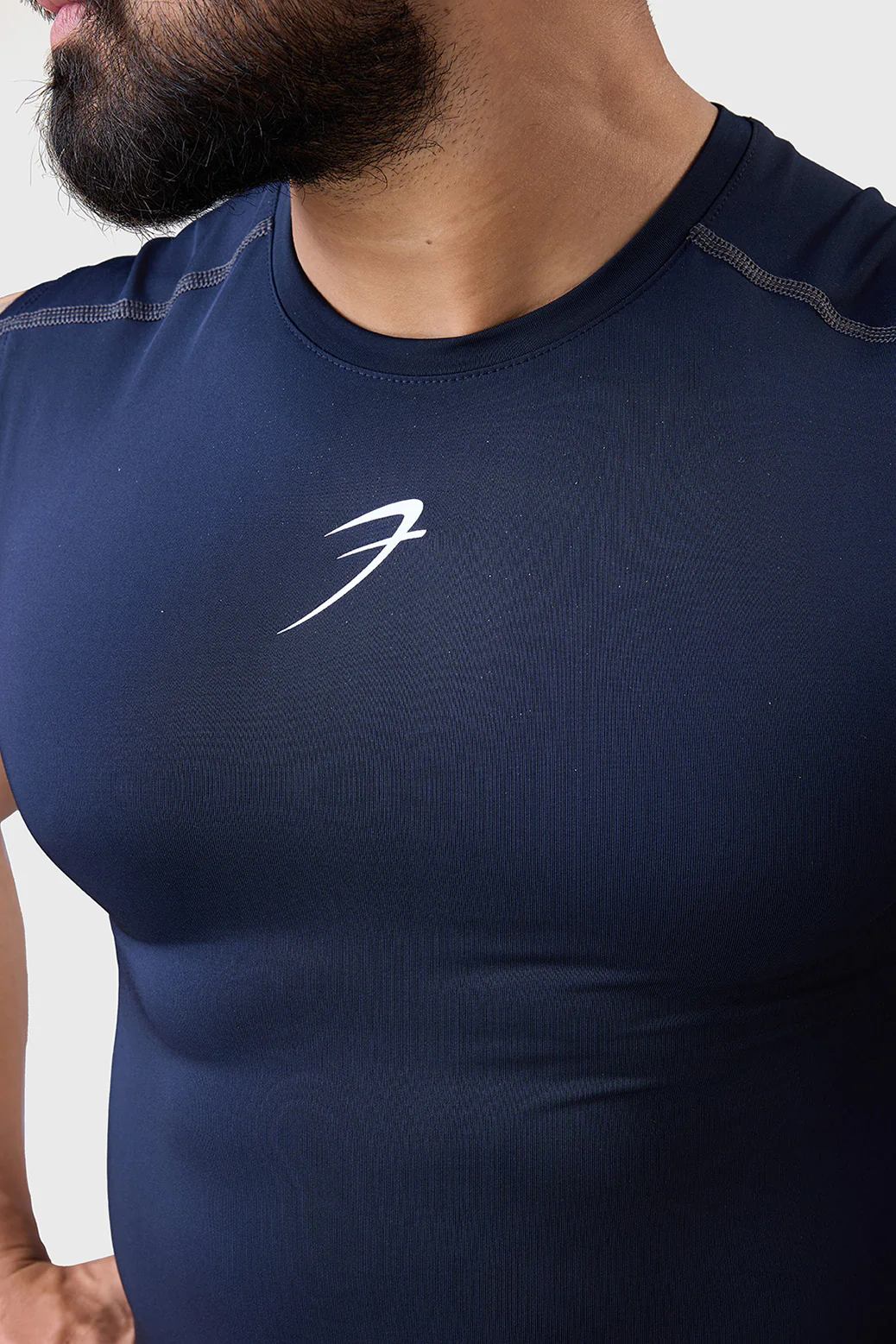 Compression Sleeveless Tank Navy - Image 4