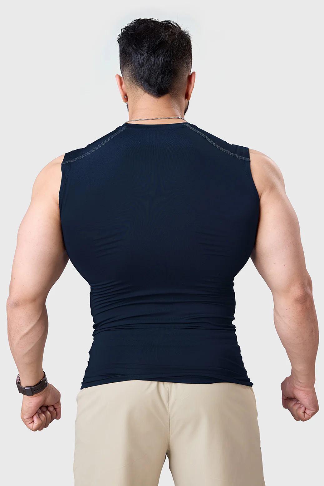 Compression Sleeveless Tank Navy - Image 6