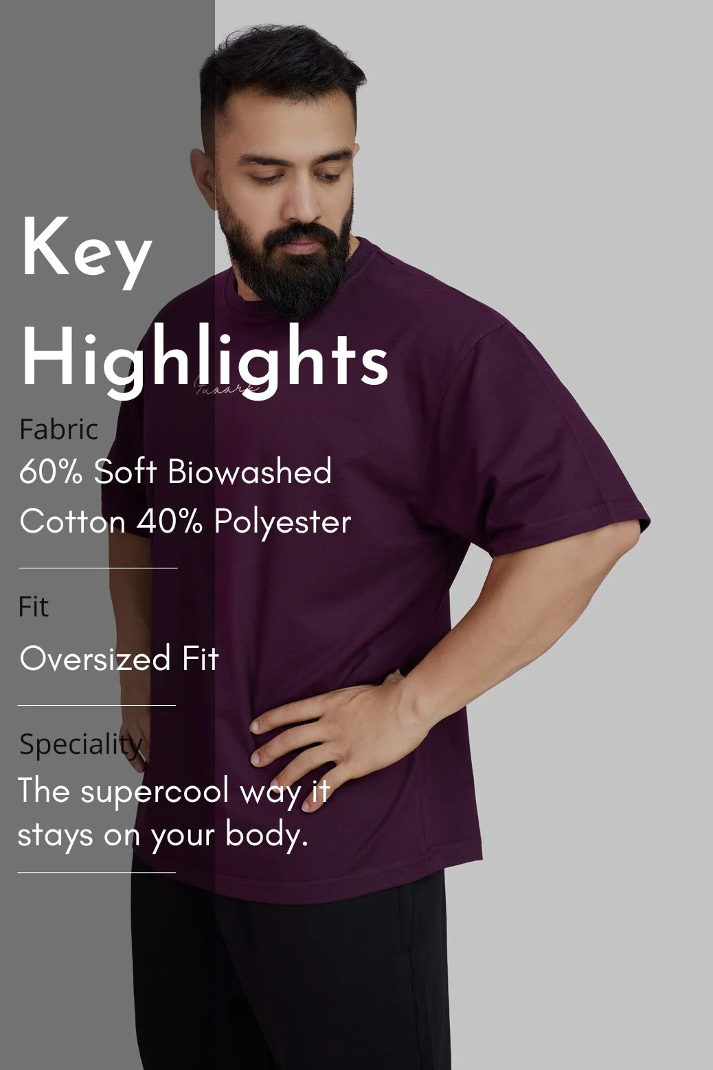 Weekend Oversized T-shirt Plum - Image 8